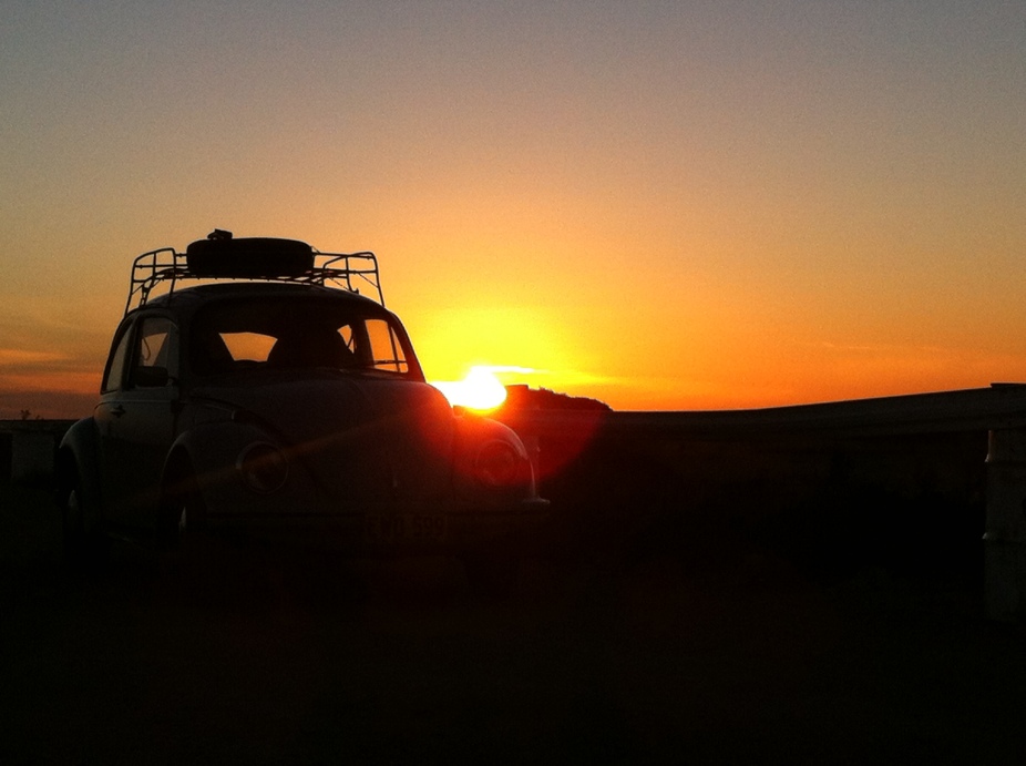 myself and the rocket coming to the end of a day driving on the the nullabor-stunning!!